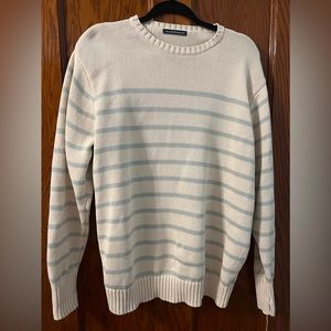 Brandy Thin Striped Sage green/Cream Sweater Oversized
